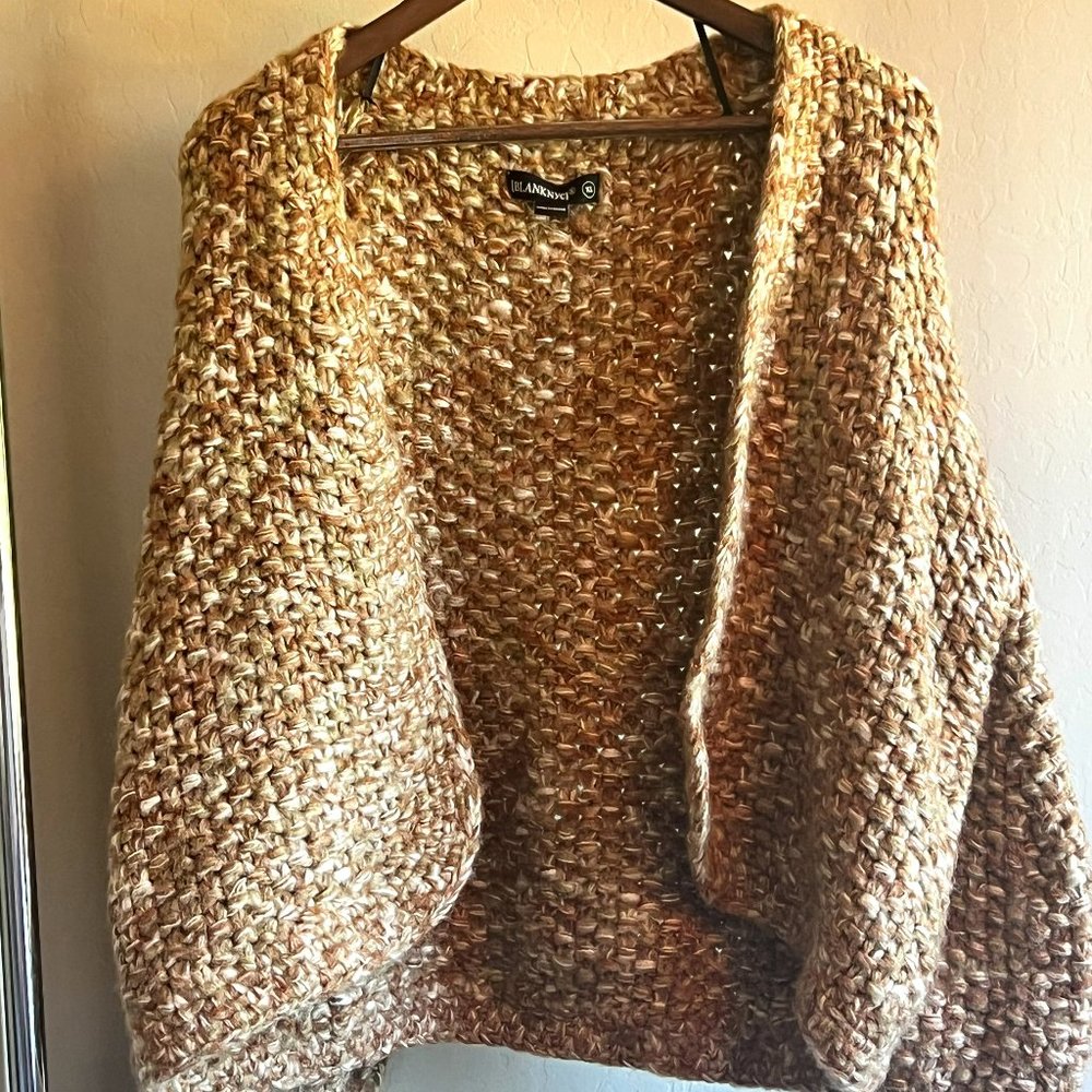 BlankNYC Cropped Balloon Sleeve Cardigan